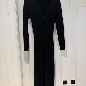 Elegant Black Button-Down Dress